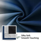 SimpleHome Blue Ombre 100% Blackout Curtains for Bedroom 90 Inches Long, Room Darkening Thermal Insulated Grommet Curtains for Living Room, 2 Panels, 52x90 inches Length