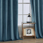 MIULEE Velvet Curtains - Dark Slate, Elegant Grommet, Thermal Insulated, Soundproof, Room Darkening Blue Black Out Curtains/Drapes for Classical Living Room, Bedroom Decor - 52 x 108 Inch, 2 Panels