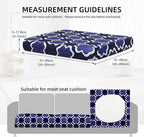 8Pcs Outdoor Cushion Covers, Patio Cushion Covers,Stretch Elastic Slipcovers, Replacement Washable & Reusable Furniture Protector for Patio Couch(Dark Blue Geometric Pattern,8PCS)