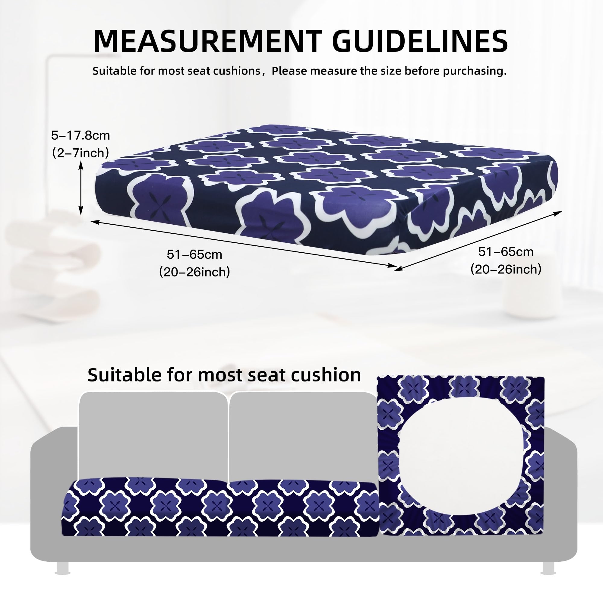DREAHOTEXTIL 8Pcs Outdoor Cushion Covers, Elastic Patio Cushion Covers
