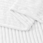 BEDELITE Fleece Blanket Queen Size – 3D Ribbed Jacquard Soft and Warm Decorative Fuzzy Blankets – Cozy, Fluffy, Plush Lightweight Throw Blankets for Couch, Bed, Sofa(White, 90x90 inches)