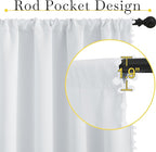 NICETOWN Pom Poms Trimming Blackout Curtains, Farmhouse Blackout Window Curtains Set of 2 Panels, Thick Thermal Insulated Vertical Drapes for Girls Boys Room Playroom, Greyish White, W52 x L84 inch