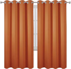 LEMOMO Orange Thermal Blackout Curtains/52 x 72 Inch/Set of 2 Panels Room Darkening Curtains for Bedroom