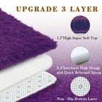 junhejiamei Fluffy Rug Shag Area Rug,Grape Purple 3x5 Area Rugs for Bedroom