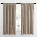NICETOWN Window Curtains for Bedroom, Taupe, 2 Panels, W42 x L48 -Inch, Home Decoration Thermal Insulated Rod Pocket Blackout Blinds & Drapes for Small Windows