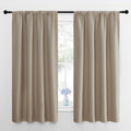 NICETOWN Window Curtains for Bedroom, Taupe, 2 Panels, W42 x L48 -Inch, Home Decoration Thermal Insulated Rod Pocket Blackout Blinds & Drapes for Small Windows
