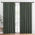 NICETOWN Living Room Curtains, Blackout Draperies, Dark Mallard, 1 Pair, 70 x 84-inch, Home Decorations Thermal Insulated Solid Rod Pocket Blackout Drapes for Cafe
