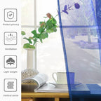 SpaceDresser Sheer Voile Window Treatment Rod Pocket Curtain Panels for Kitchen Bedroom Living Room Drapes Sunlight Filtering Privacy Semi Home Decor Assorted Colors Sizes (Sapphire, 52 W x 84 L)