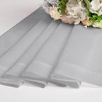 Chyhomenyc Light Grey Sheer Valances for Windows - Light Filtering Small Kitchen Curtains, Rod Pocket Short Top Window Treatment Decor for Living Room Bathroom Basement, 42Wx16L inches, 2 Panels