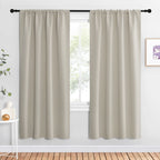 NICETOWN Blackout Curtains for Living Curtains, Room Darkening Window Curtain Panels, Easy-Care Solid Thermal Insulated Draperies/Drapes for Daughter Room (Natural, 2 Panels, 42 by 72)