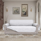 Easy-Going Reversible Couch Cover, 4 Seater Sofa, White/White