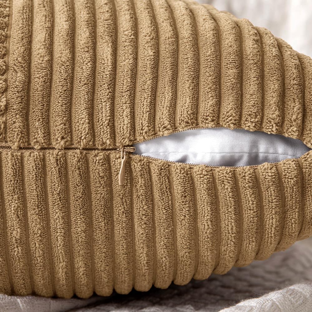 MIULEE Camel Brown Decorative Throw Pillow Covers for Couch 18x18 Inch