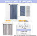 Simplebrand Ava Denim Blue Short 36 Inches Blackout Curtain 2 Panels Set, Half Window Rod Pocket Privacy Curtain Tiers for Kitchen, Curtains Blackout for Bathroom Shades, W40 x L36 Inch, Denim Blue