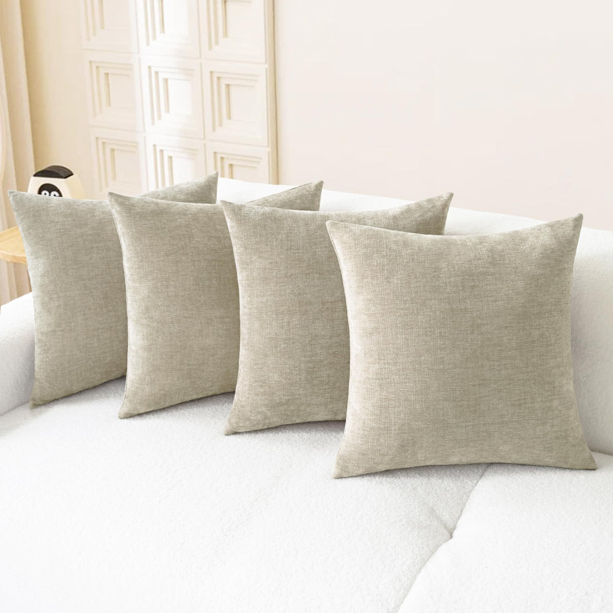 CaliTime Decorative Couch Throw Pillow Covers 18 X 18 Inches Baby Blue