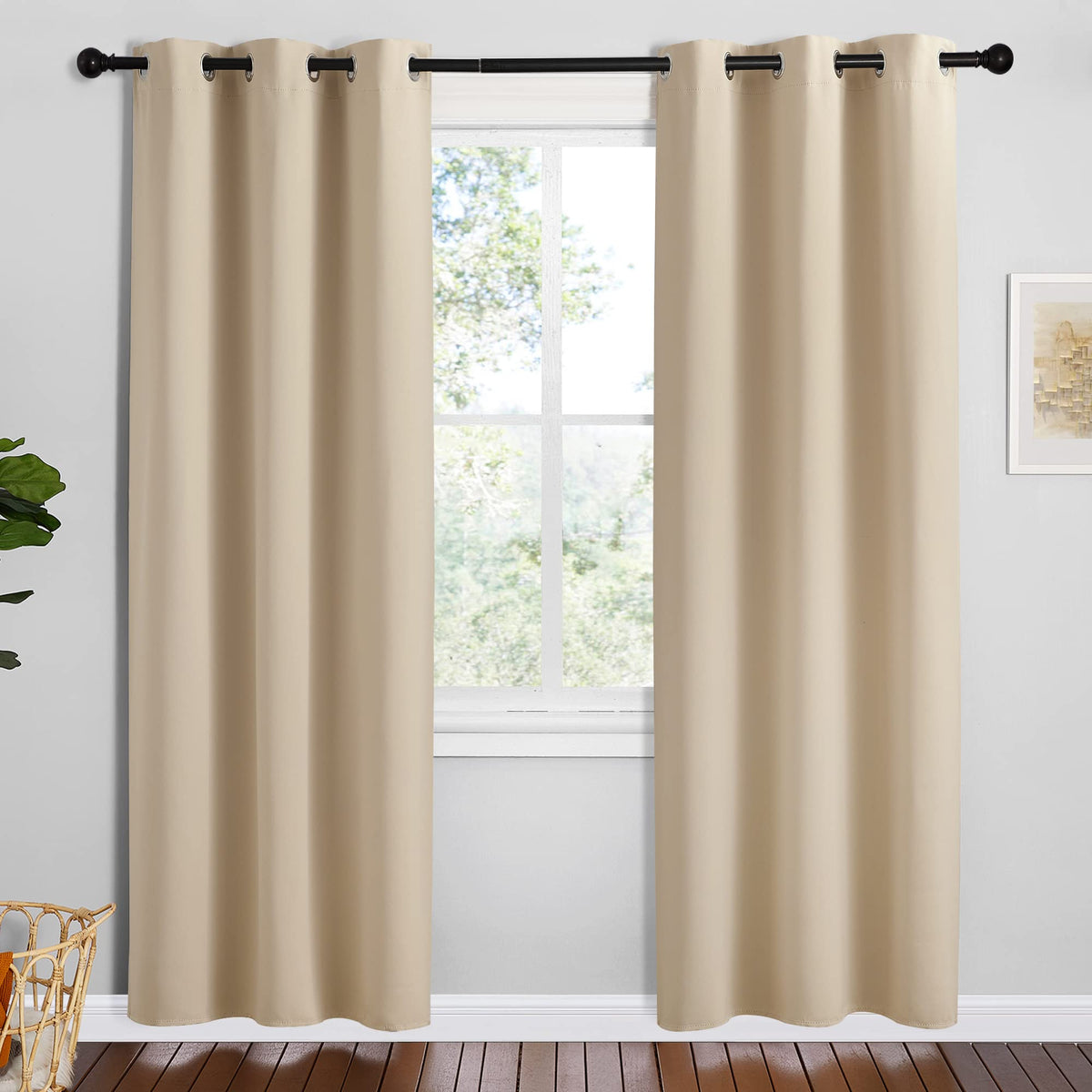 NICETOWN Navy Blackout Curtains for Kid's Room 42" Wide x 78" Long 2 Panels