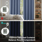 Simplebrand Ava Denim Blackout Curtains for Bedroom, 78 Inch Length, 2 Panels Set, Privacy Thermal Insulated Rod Pocket Window Curtains for Patio, French Door, W40 x L78 Inch