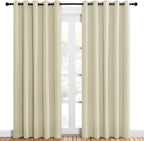 NICETOWN Room Darkening Draperies Window Curtain Panels, Thermal Insulated Grommet Room Darkening Curtains for Bedroom (Beige, 2 Panels, W60 x L84 -inch)