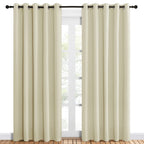 NICETOWN Room Darkening Draperies Window Curtain Panels, Thermal Insulated Grommet Room Darkening Curtains for Bedroom (Beige, 2 Panels, W60 x L84 -inch)