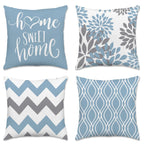 Hexagram Throw Pillow Covers 18x18, Outdoor Blue Pillow Covers Set of 2