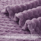 Exclusivo Mezcla Fleece Twin Blanket for Bed, Extra Large Fuzzy Grayish Purple Bed Blankets, Soft Cozy Plush Sofa Throws for All Seasons, 60x80 Inches