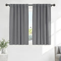 PONY DANCE Curtains 45 Inches Long - Light Block Drapes with Back Tabs & Rod Pocket Top Window Treatments Panels for Decoration, 52 x 45 Inches, Silver Grey, 2 PCs