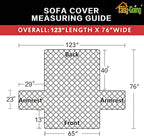 Easy-Going Reversible Couch Cover for 3 Cushion Couch Sofa Cover for Dogs Water Resistant Furniture Protector Cover with Foam Sticks Elastic Straps for Pet Cat (Sofa, Ivory/Ivory)
