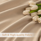 MIULEE Beige Back Tab Blackout Curtains 52x102 Inch Long 2 Panels Set