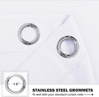 NICETOWN Small Window Curtain Panels - Pure White Elegant Home Decor Grommet Design Short Solid Curtain Kitchen Panels for Home Decor (White, 42W by 36L 1.2 Inches Header, 2 Pieces)