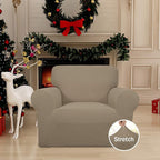 Easy-Going Stretch Chair Sofa Slipcover 1-Piece Couch Sofa Cover Furniture Protector Soft with Elastic Bottom for Kids, Pet. Spandex Jacquard Fabric Small Checks (Chair, Natural)