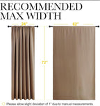 NICETOWN 2 Panels Blackout Curtains, Rod Pocket Window Curtains Room Darkning Drapes for Bedroom/Living Room, Thermal Insulated Solid Draperies for Home Office/Study, 62 by 72-Inch, Cappuccino
