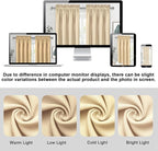 DWCN Blackout Curtains Room Darkening Thermal Insulated Bedroom Curtains Window Curtain Panels, 52 x 63 inches Long, Set of 2 Beige Rod Pocket Drapes