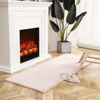 Ashler HOME DECO Ultra Soft Faux Rabbit Fur Chair Couch Cover Area Rug for Bedroom Floor Sofa Living Room Pink 2.2 x 6 Feet