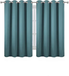 LEMOMO Blackout Curtains 52 x 45 inch/Sea Teal Curtains Set of 2 Panels/Thermal Insulated Room Darkening Bedroom Curtains