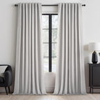 Topfinel Grey Beige Extra Long 132 Inch 100% Blackout Curtains for Livingroom Neutral Modern Linen Blend Curtain Drapes Sound Proof Drapes Privacy Ceiling Track Villa Bedroom 11Ft(W52 xL132 2 Panels)