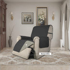 Easy-Going Reversible Couch Cover, Recliner 22 in, Darkgray/Beige