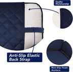 PureFit Reversible Quilted Sofa Cover, Water Resistant Slipcover Furniture Protector, Washable Couch Cover with Non Slip Foam and Elastic Straps for Kids, Dogs, Pets (Sofa, Navy/Ivory) Large