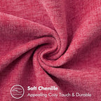 MIULEE Pack of 2 Couch Throw Pillow Covers 18x18 Inch Hot Pink Farmhouse Decorative Pillow Covers with Stitched Edge Soft Chenille Solid Dyed Spring Pillow Covers for Sofa Bed Living Room