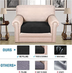 H.VERSAILTEX Super Stretch Individual Seat Cushion Covers Sofa Covers Couch Cushion Covers Slipcover Sets Thick Jacquard Textured Twill Fabric (1 Piece Chair Cushion Cover, Black)