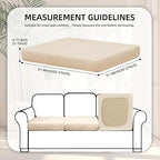 8Pcs Stretch Velvet Patio Cushion Cover,Fluffy,for Fall Outdoor Couch Cushion Cover Replacement,Washable Indoor Outdoor Cushion Slipcovers(Beige,Cover Only)