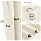 MIULEE Blackout Curtains for Bedroom 2 Panels 40 x 72 Inch Long Birch