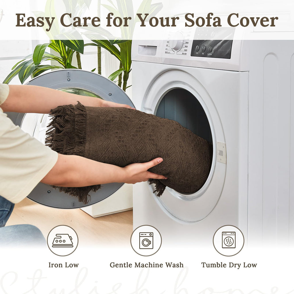 HOMERILLA 2 Piece Sectional Couch Cover for L Shape Sofa Chocolate XXXL