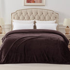 Exclusivo Mezcla Fleece Blanket King Size for Bed, Super Soft and Warm, All Season, Cozy, Plush, Lightweight, 90x104 Inches, Coffee