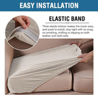 H.VERSAILTEX Velvet Stretch Couch Cushion Cover Plush Cushion Slipcover for Chair Loveseat Sofa Cushion Furniture Protector Seat Cushion Sofa Cover (2 Piece Large Sofa Cushion Covers, French Oak)