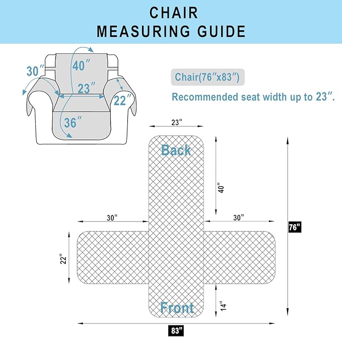 Recliner Chair Covers Reversible Sofa Cover Couch Cover for Pets Lazy Boy Furniture Protector(23''Chair,Sand/Beige)