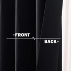 NICETOWN Black Small Window Curtains - Thermal Insulated Home Decor Blackout Grommet Halloween Curtains Drapes for Cafe, Kitchen, Laundry (42W by 36L 1.2 inches Header, Black, 2 Pieces)