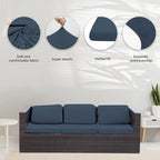 8Pcs Stretch Patio Cushion Covers,Outdoor Couch Covers Replacement,Outdoor Couch & Sofa Slipcovers,for Patio Furniture Cushion Covers,Washable Reusable Furniture Protector (Grey Blue,Cover Only)