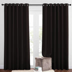 NICETOWN Room Darkening Slding Glass Curtain Panels - Window Treatment Thermal Insulated Grommet Light Blocking Drapes for Bedroom/Home Office (2 Panels, 80 by 84, Toffee Brown)