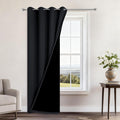 Yakamok Black Blackout Curtains 96 Inches Long for Bedroom 52" Wide 1 Panel