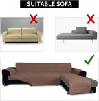 Easy-Going Sofa Slipcover L Shape Sofa Cover Sectional Couch Cover Chaise Slip Cover Furniture Protector Cover for Pets Kids Children Dog Cat (Large,Brown/Brown)