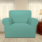 PureFit Super Stretch Chair Sofa Slipcover – Spandex Non Slip Soft Couch Sofa Cover, Washable Furniture Protector with Non Skid Foam and Elastic Bottom for Kids, Pets （Chair, Cyan）